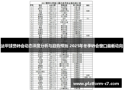 法甲球员转会动态深度分析与趋势预测 2025年冬季转会窗口最新动向 法甲球员转会动态深度分析与趋势预测 2025年冬季转会窗口最新动向