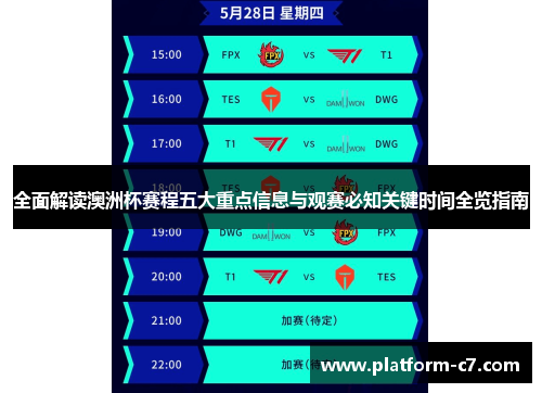 全面解读澳洲杯赛程五大重点信息与观赛必知关键时间全览指南 全面解读澳洲杯赛程五大重点信息与观赛必知关键时间全览指南
